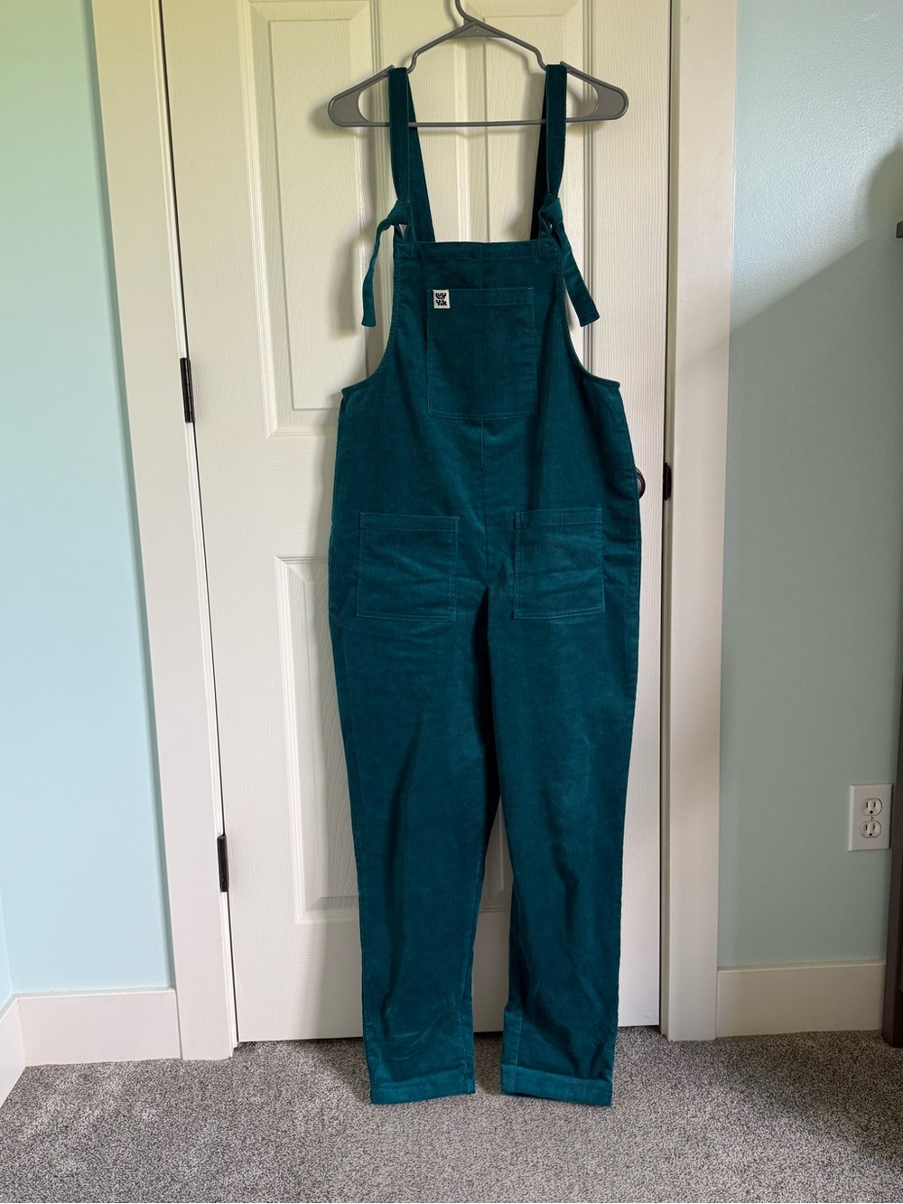 Lucy & Yak Teal Corduroy Dungaree Overalls